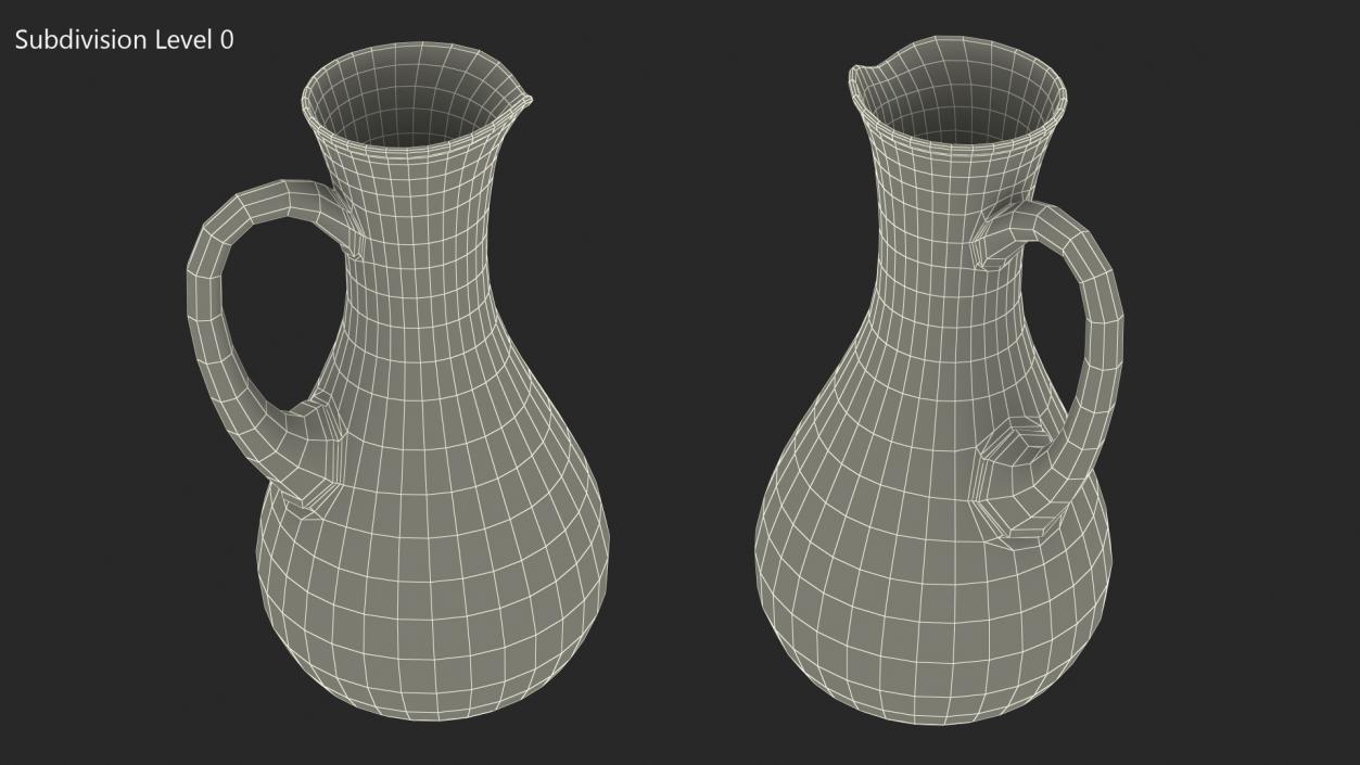 3D Glass Jug Narrow Neck