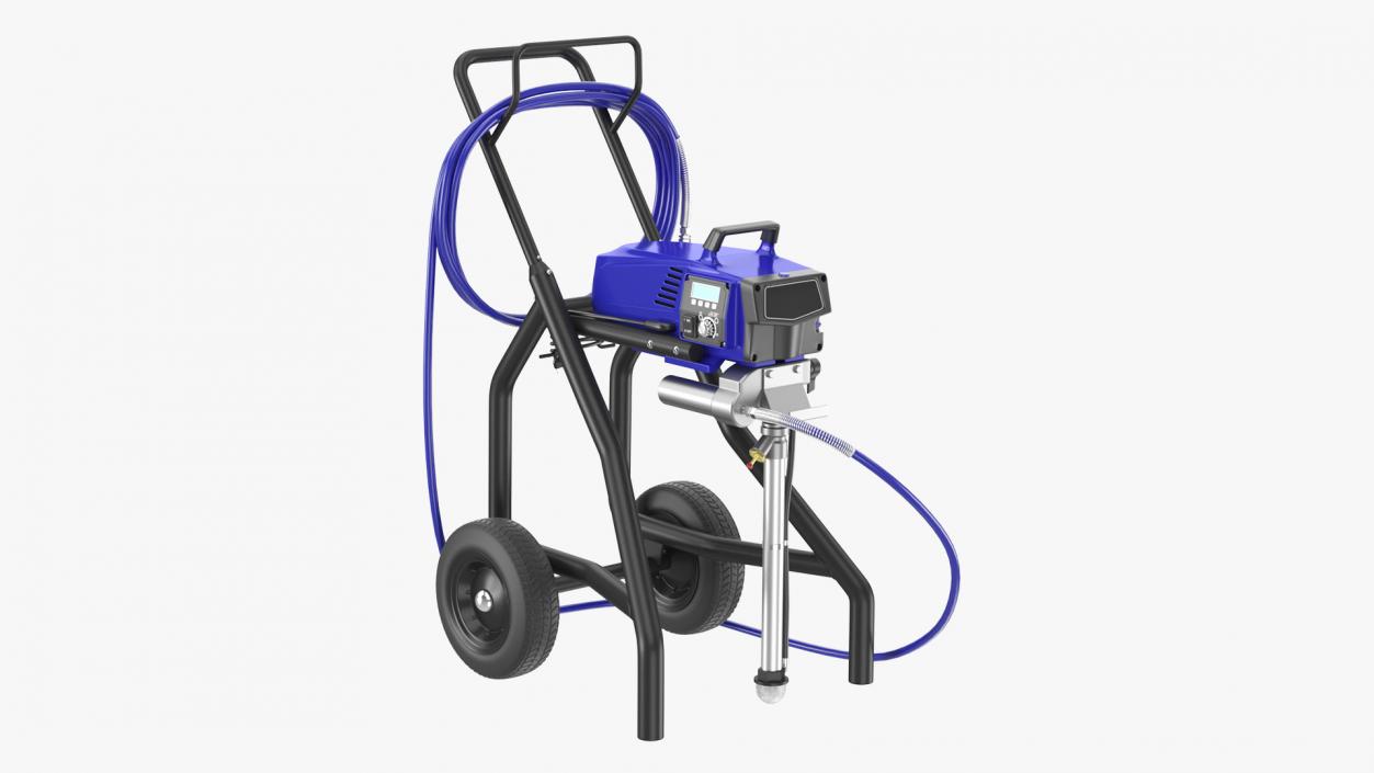 3D model Airless Paint Sprayer with Hose and Spray Gun