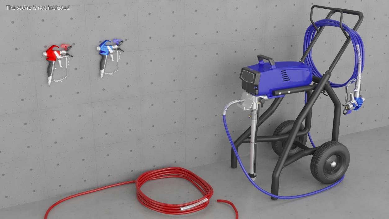 3D model Airless Paint Sprayer with Hose and Spray Gun