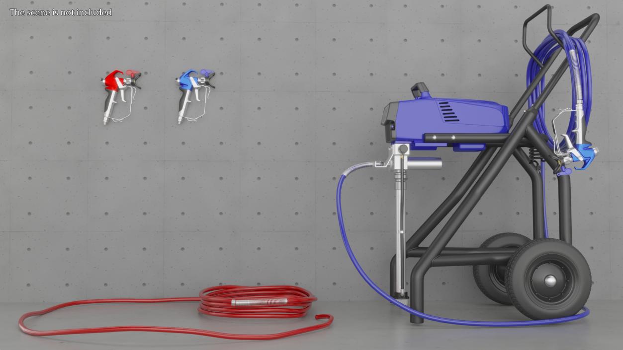 3D model Airless Paint Sprayer with Hose and Spray Gun