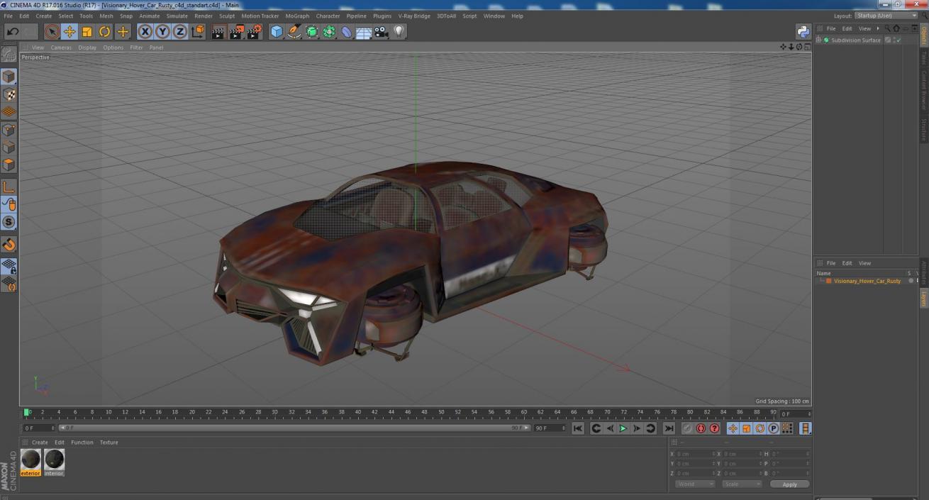 3D model Visionary Hover Car Rusty