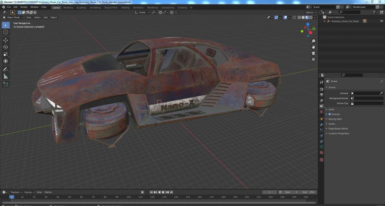 3D model Visionary Hover Car Rusty