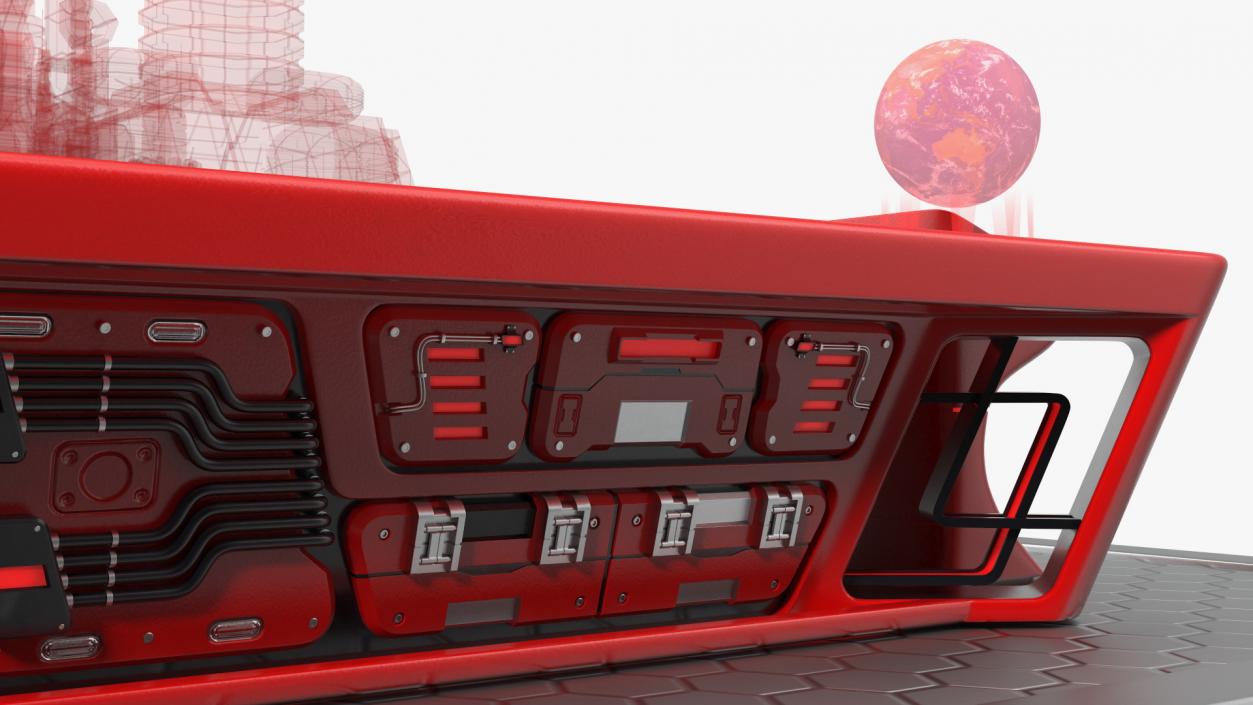 3D model Futuristic Table Red