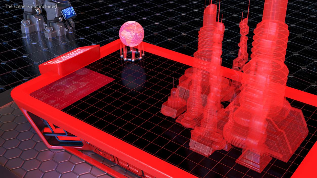 3D model Futuristic Table Red