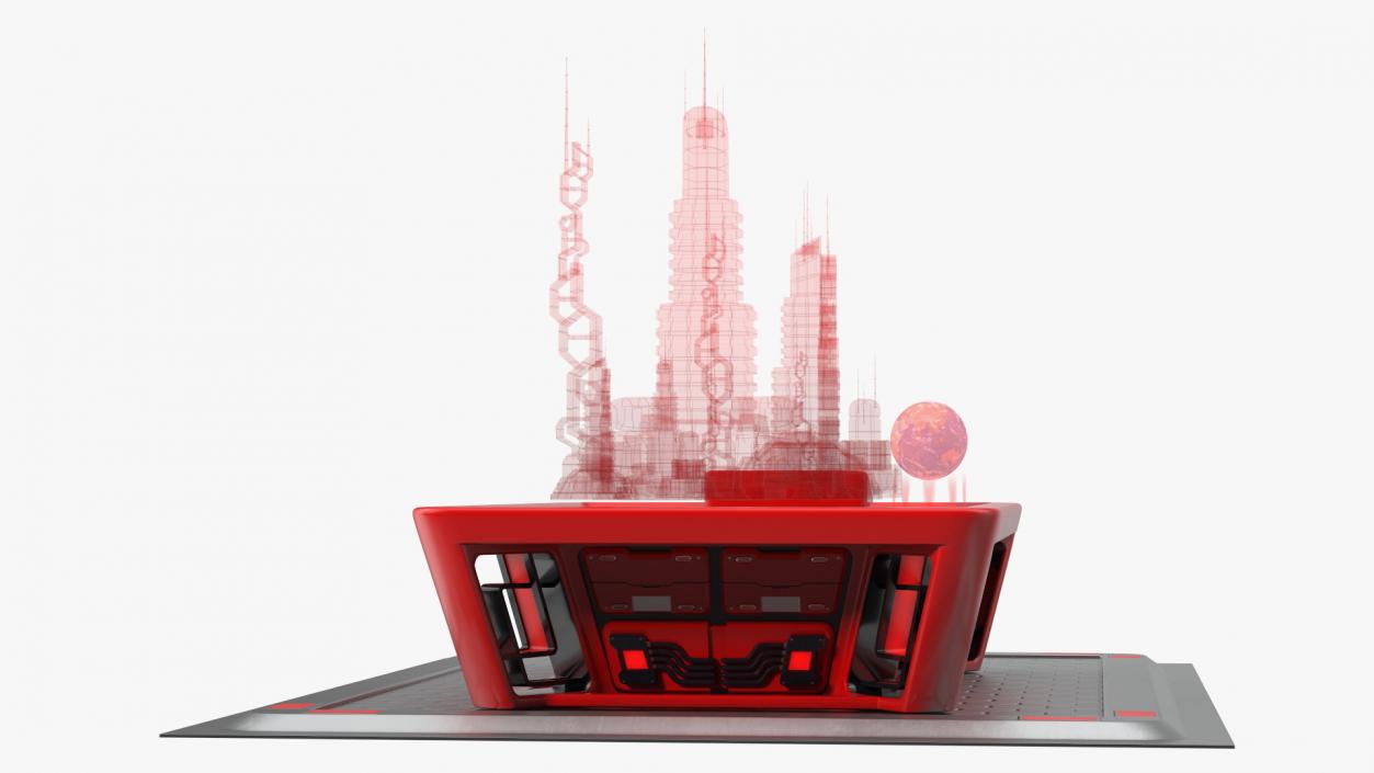 3D model Futuristic Table Red