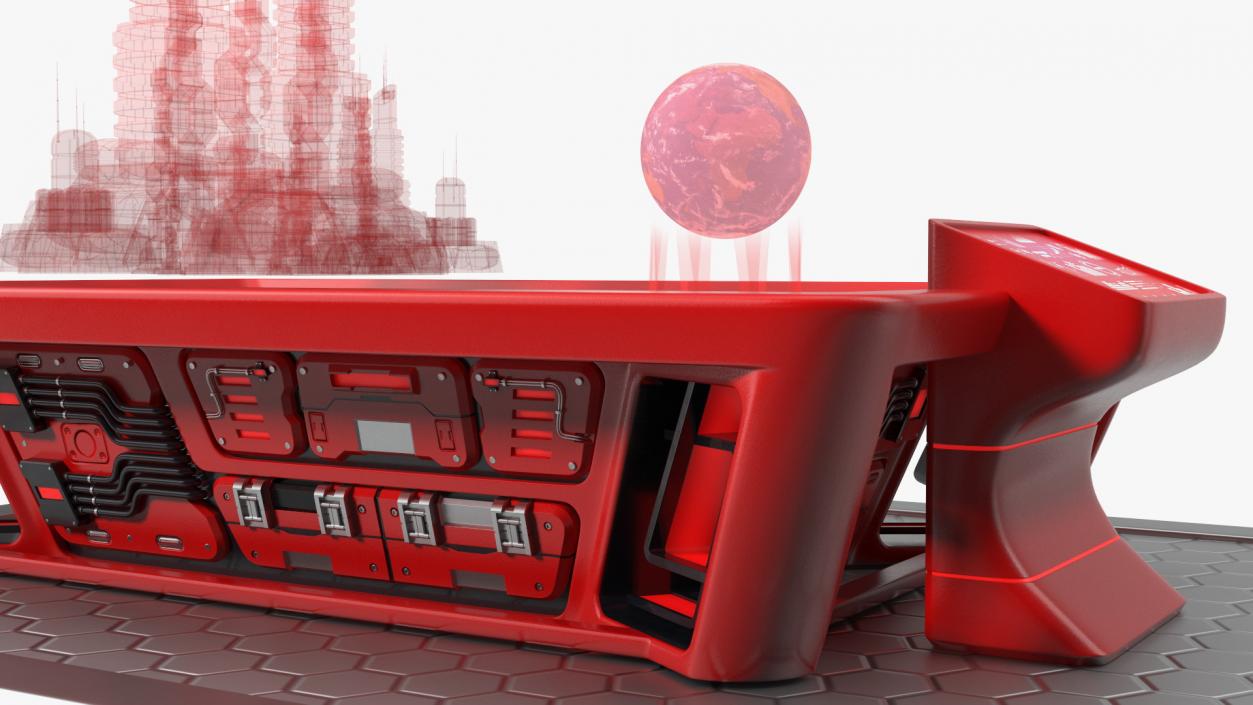 3D model Futuristic Table Red