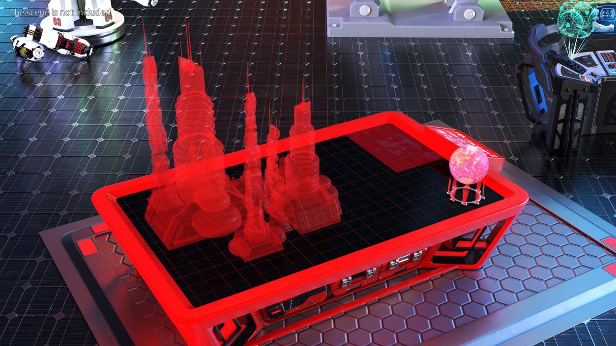 3D model Futuristic Table Red