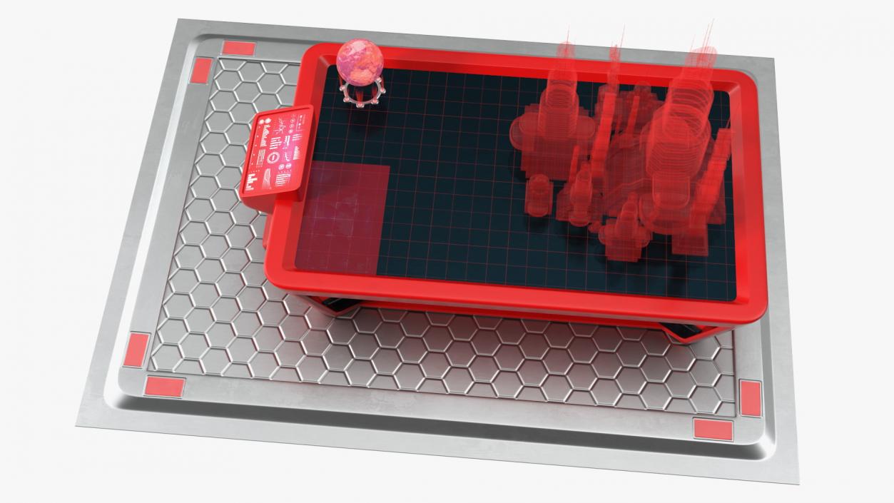 3D model Futuristic Table Red