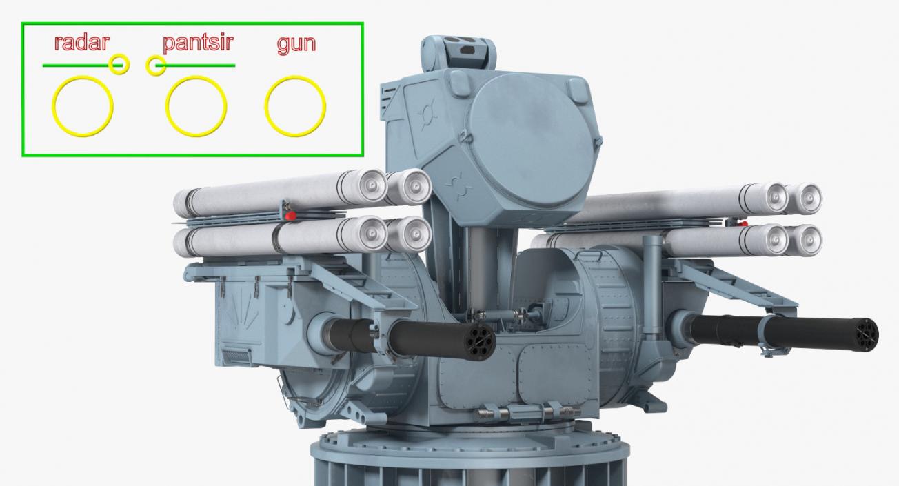 3D model Pantsir-ME Naval Air Defence Rigged