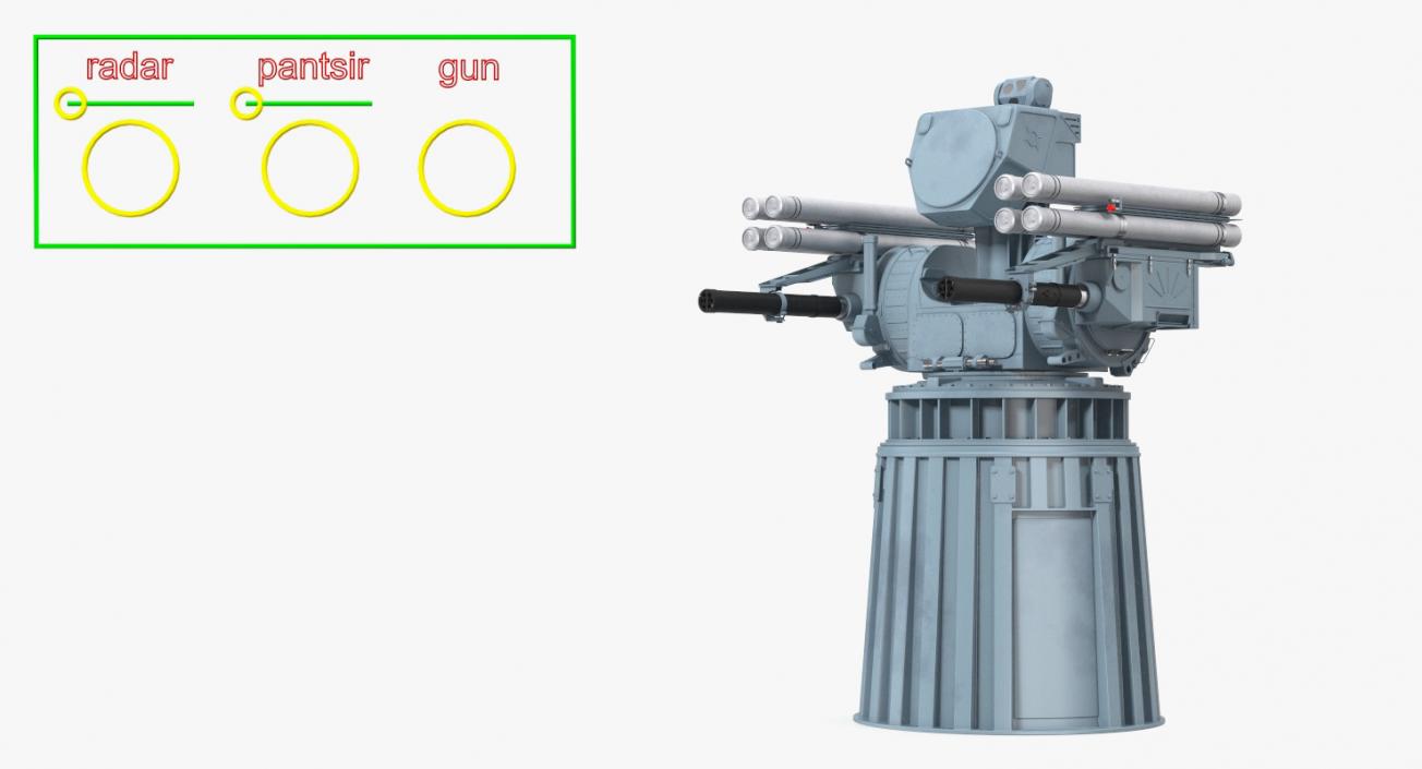 3D model Pantsir-ME Naval Air Defence Rigged