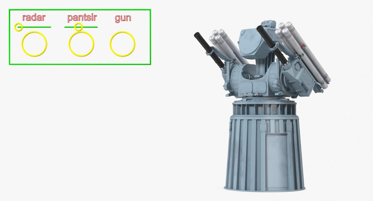 3D model Pantsir-ME Naval Air Defence Rigged