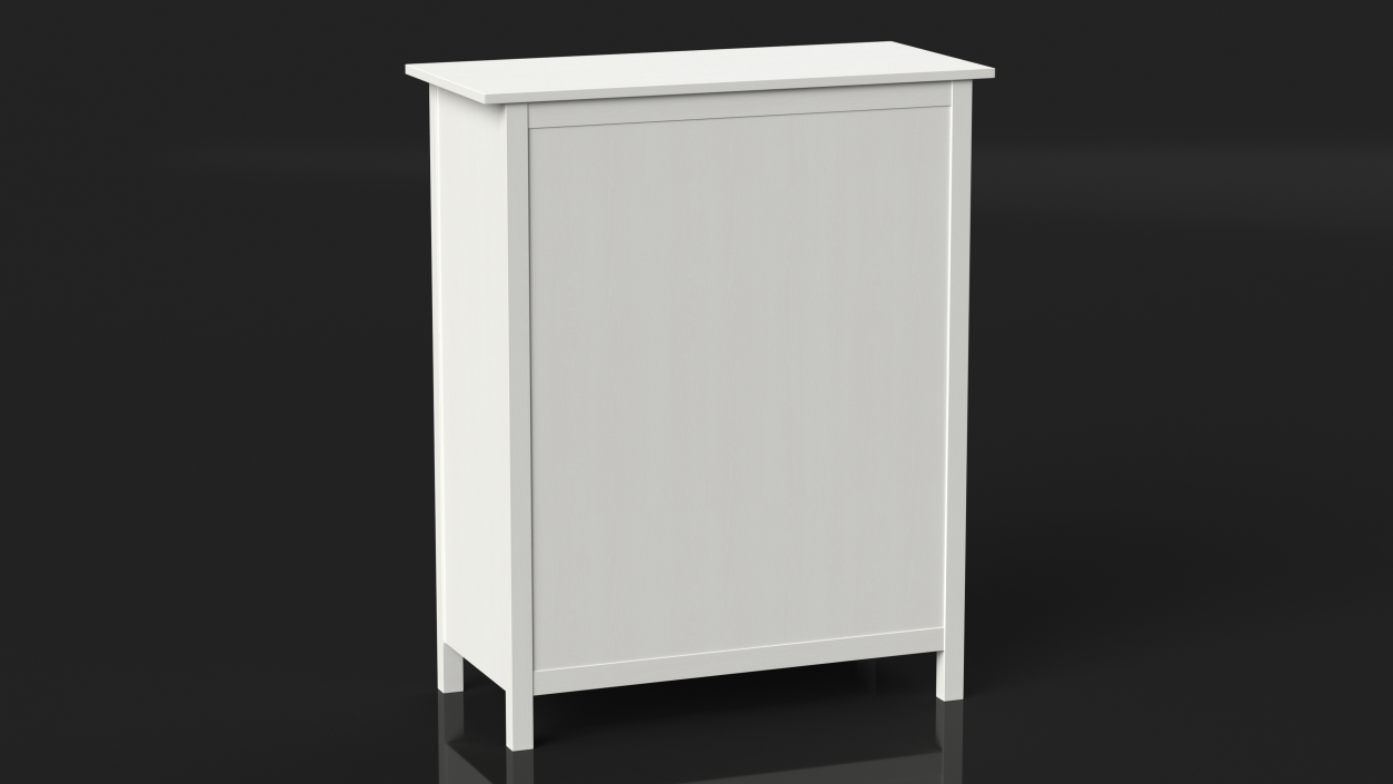 White Hemnes 6 Drawer Ikea Chest 3D