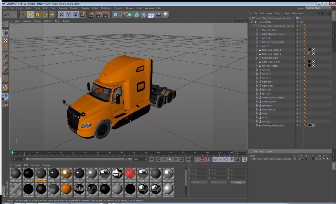 Heavy Duty Truck Simple Interior 2 3D model