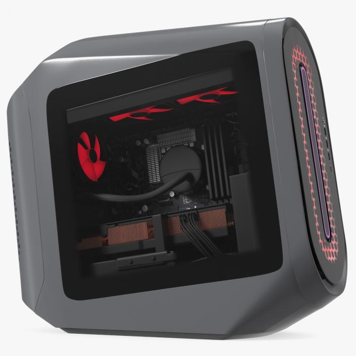 Liquid Cooled Gaming Desktop Red 3D