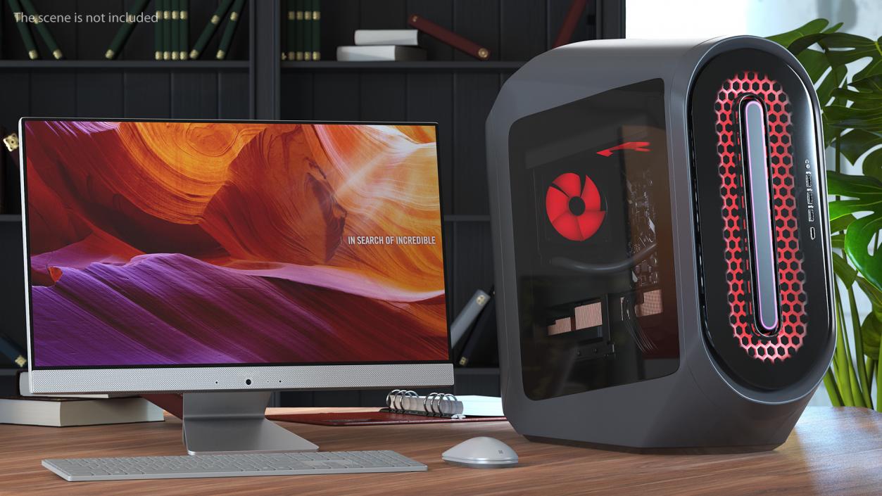 Liquid Cooled Gaming Desktop Red 3D