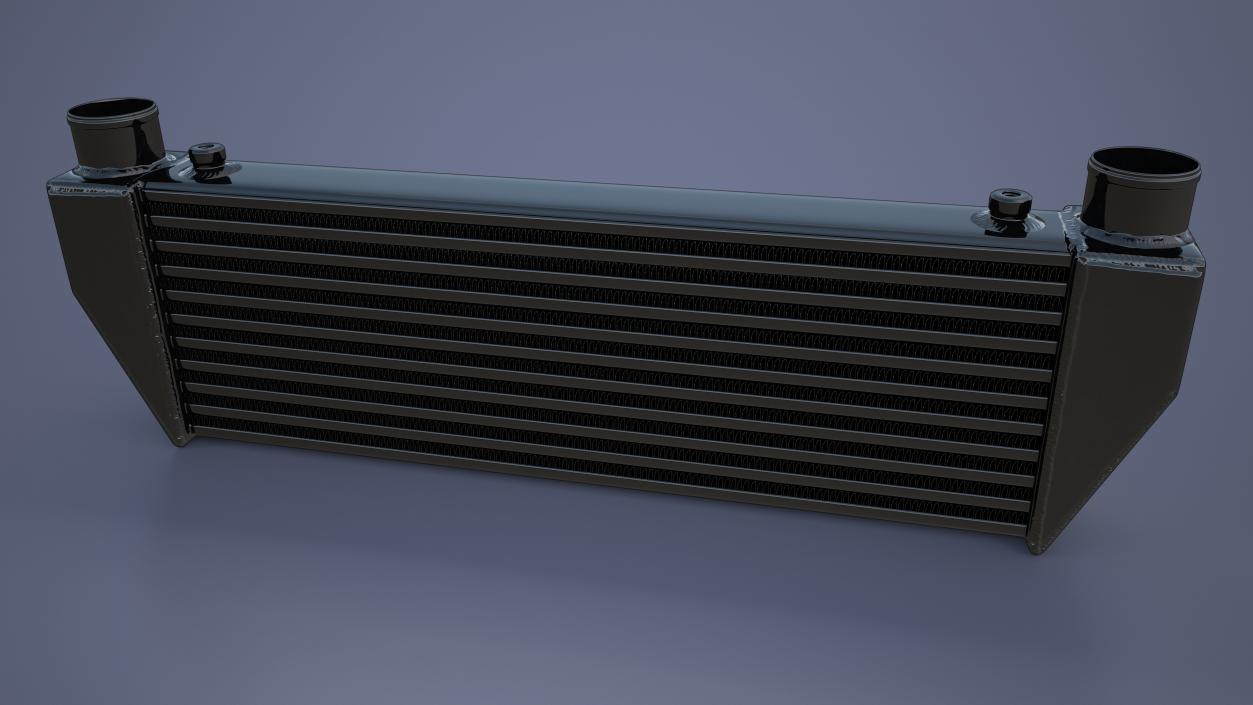 3D model Black Car Intercooler Up Side Pipes