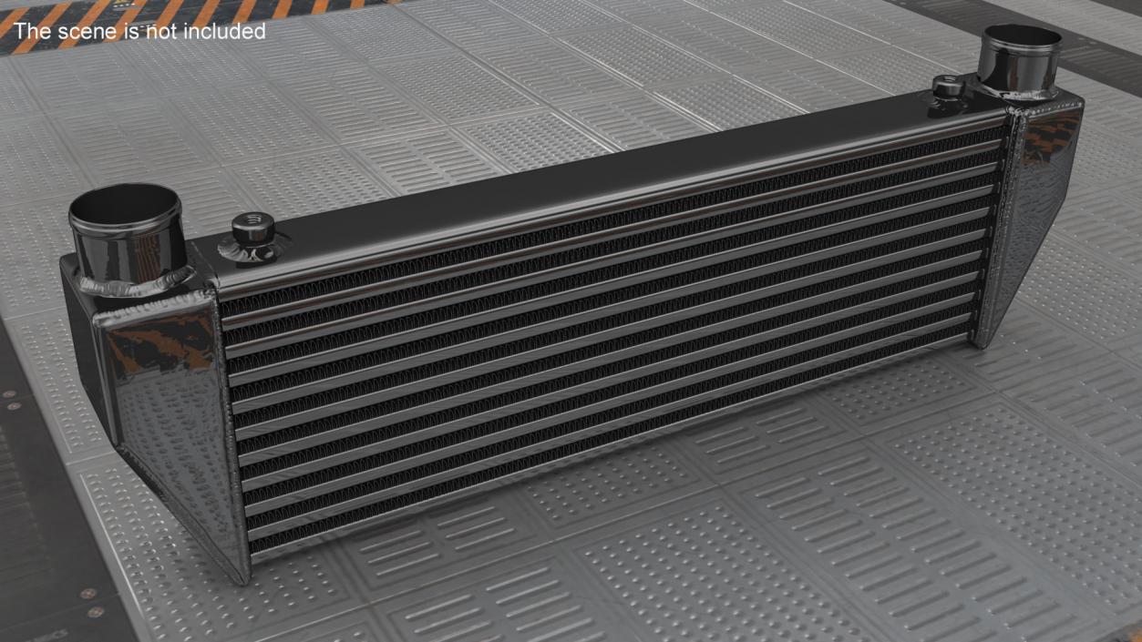 3D model Black Car Intercooler Up Side Pipes