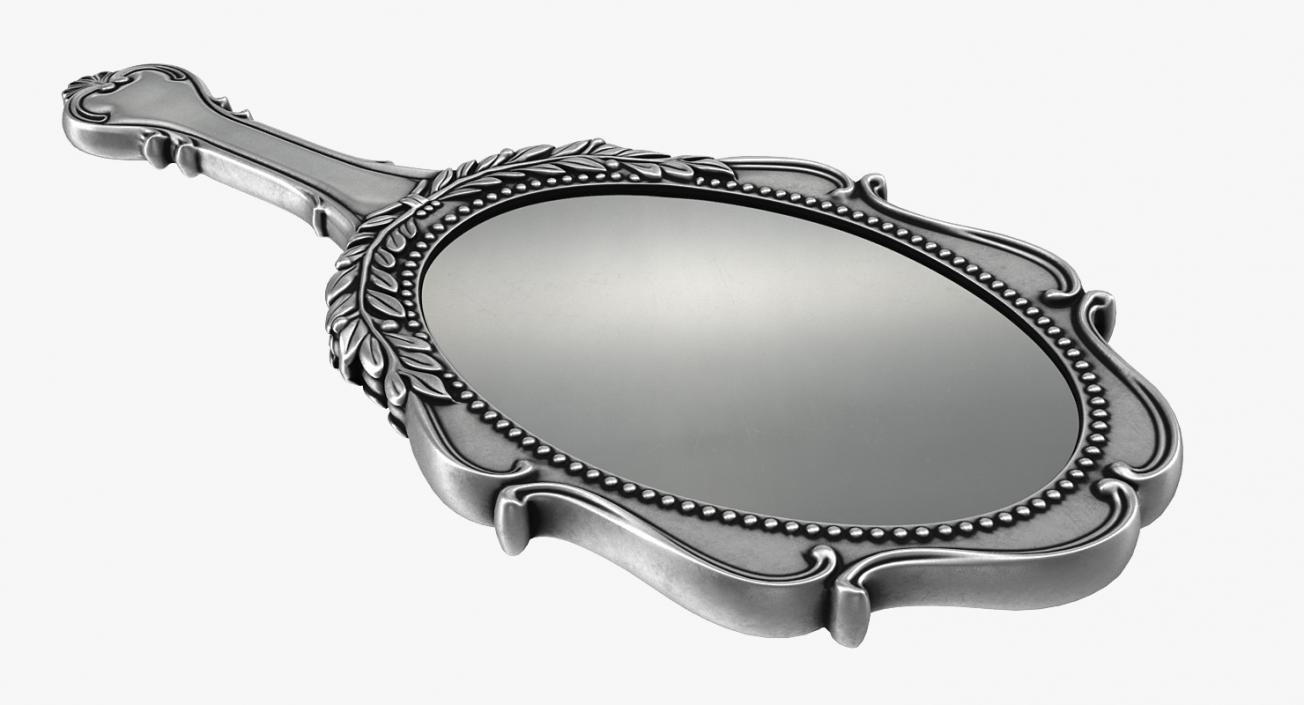 Antique Style Handheld Mirror 3D model