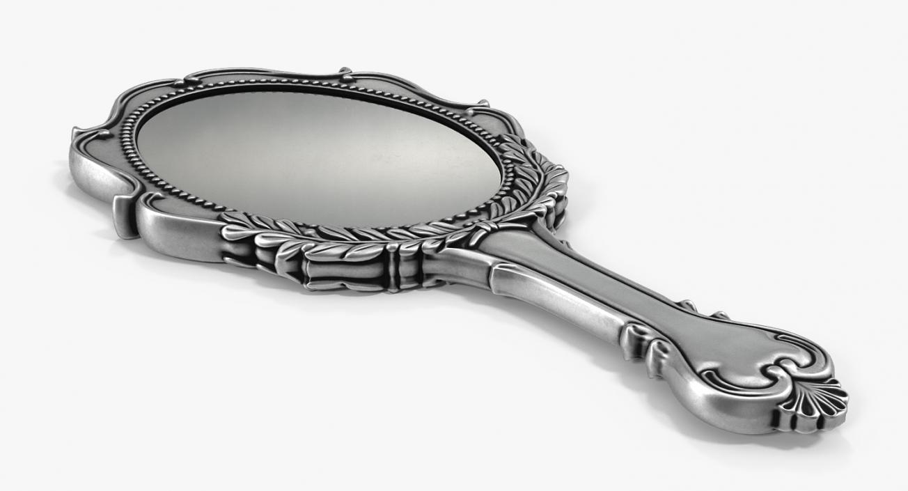 Antique Style Handheld Mirror 3D model