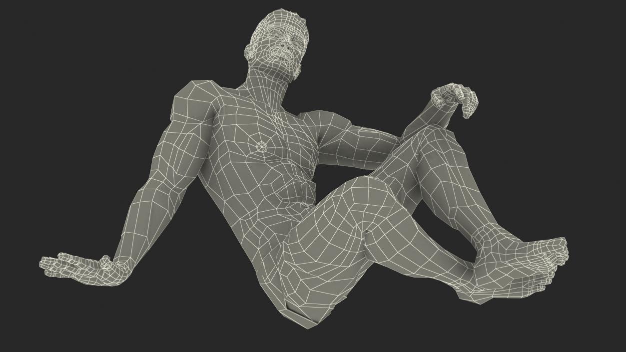 Fitness Man Sitting Pose 3D model