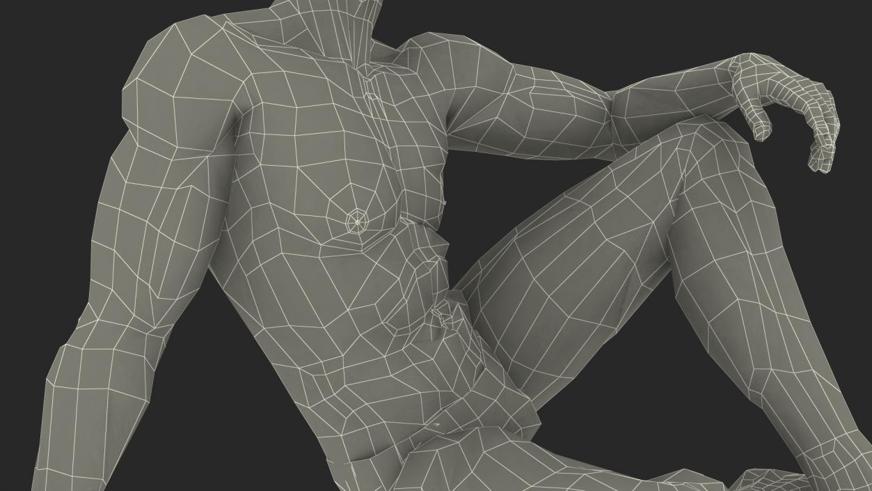 Fitness Man Sitting Pose 3D model