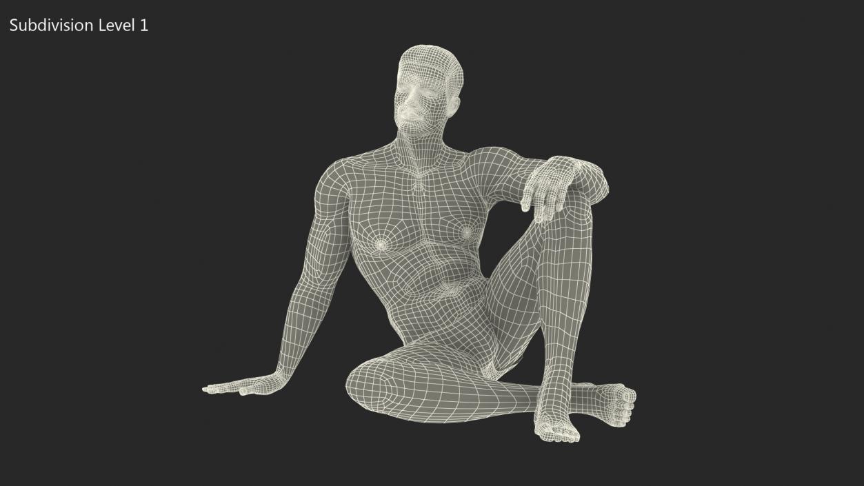 Fitness Man Sitting Pose 3D model