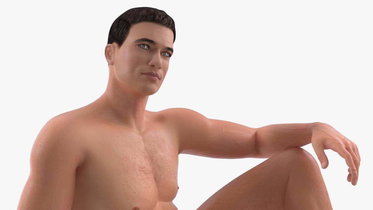 Fitness Man Sitting Pose 3D model