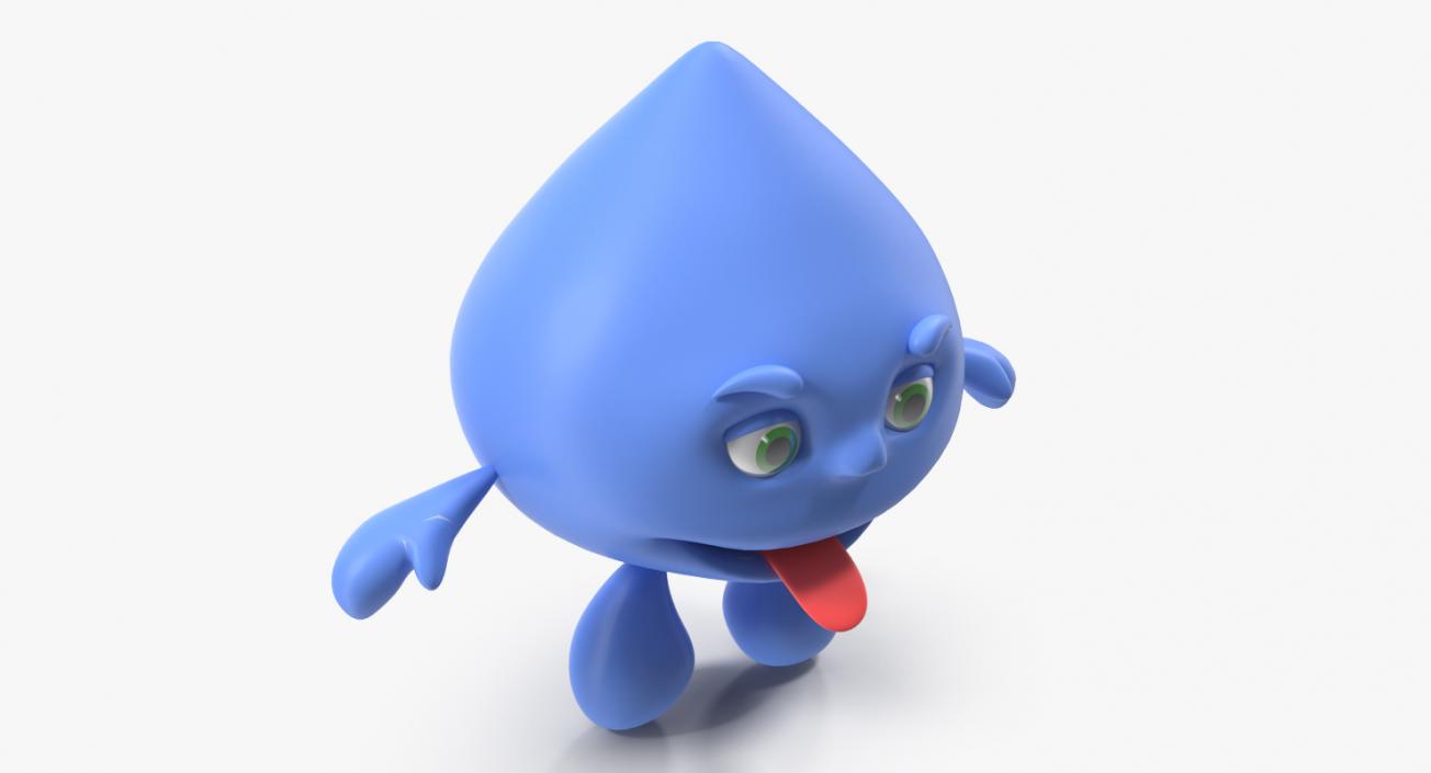 3D model Water Drop Cartoon Mascot