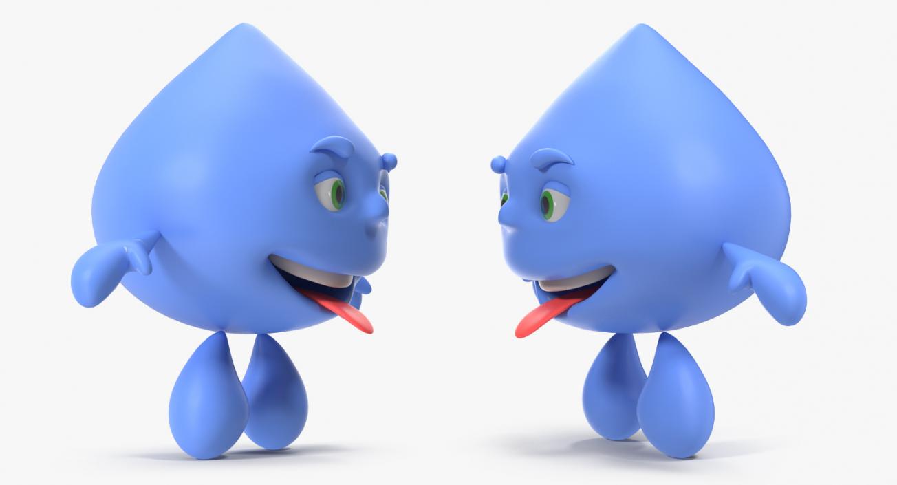 3D model Water Drop Cartoon Mascot