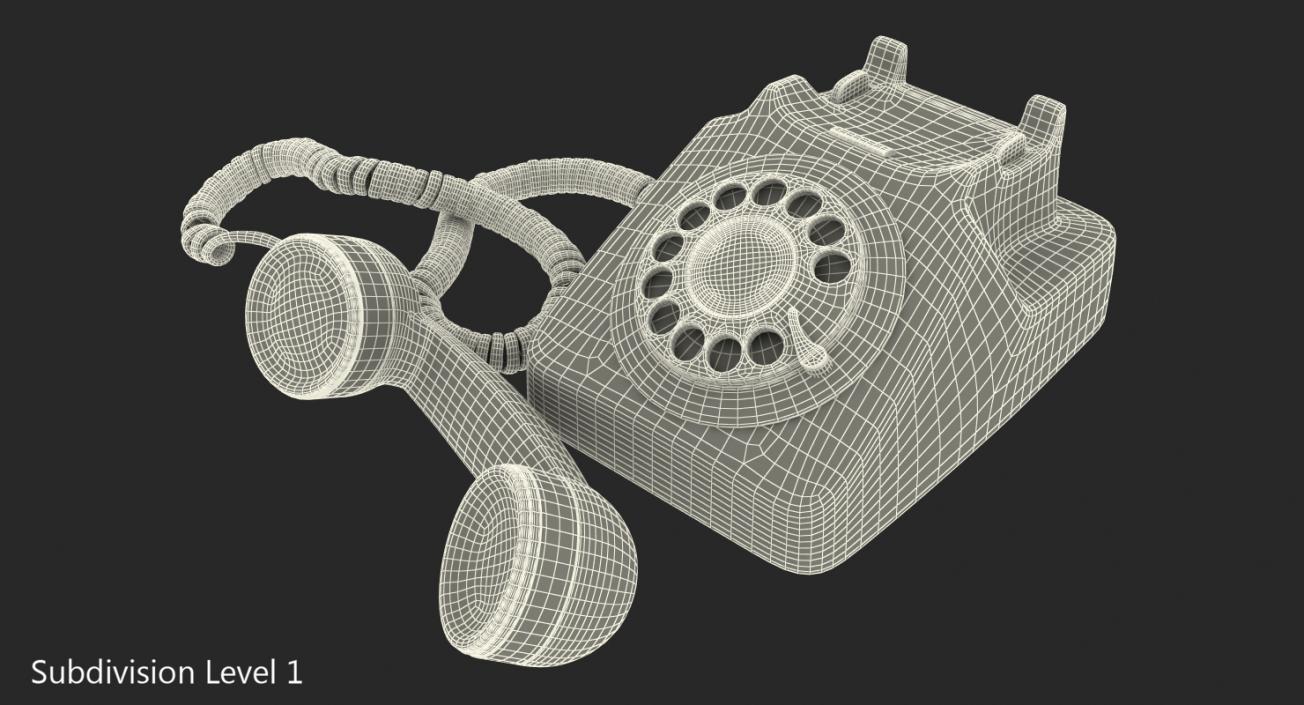 Fashioned Rotary Dial Phone 3D