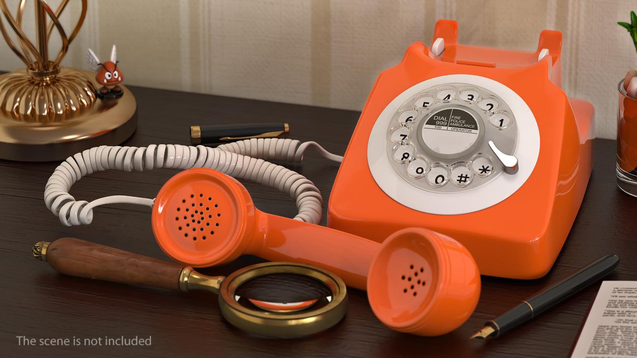 Fashioned Rotary Dial Phone 3D