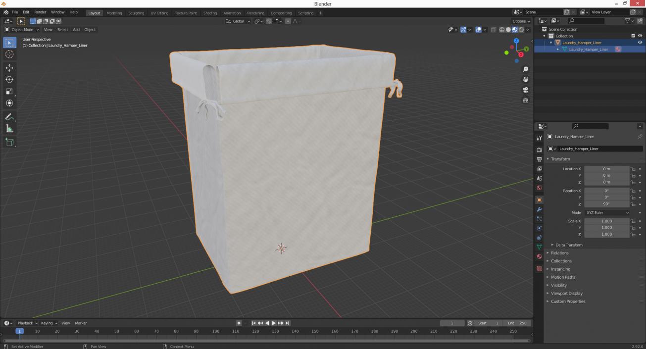 3D model Laundry Hamper Liner