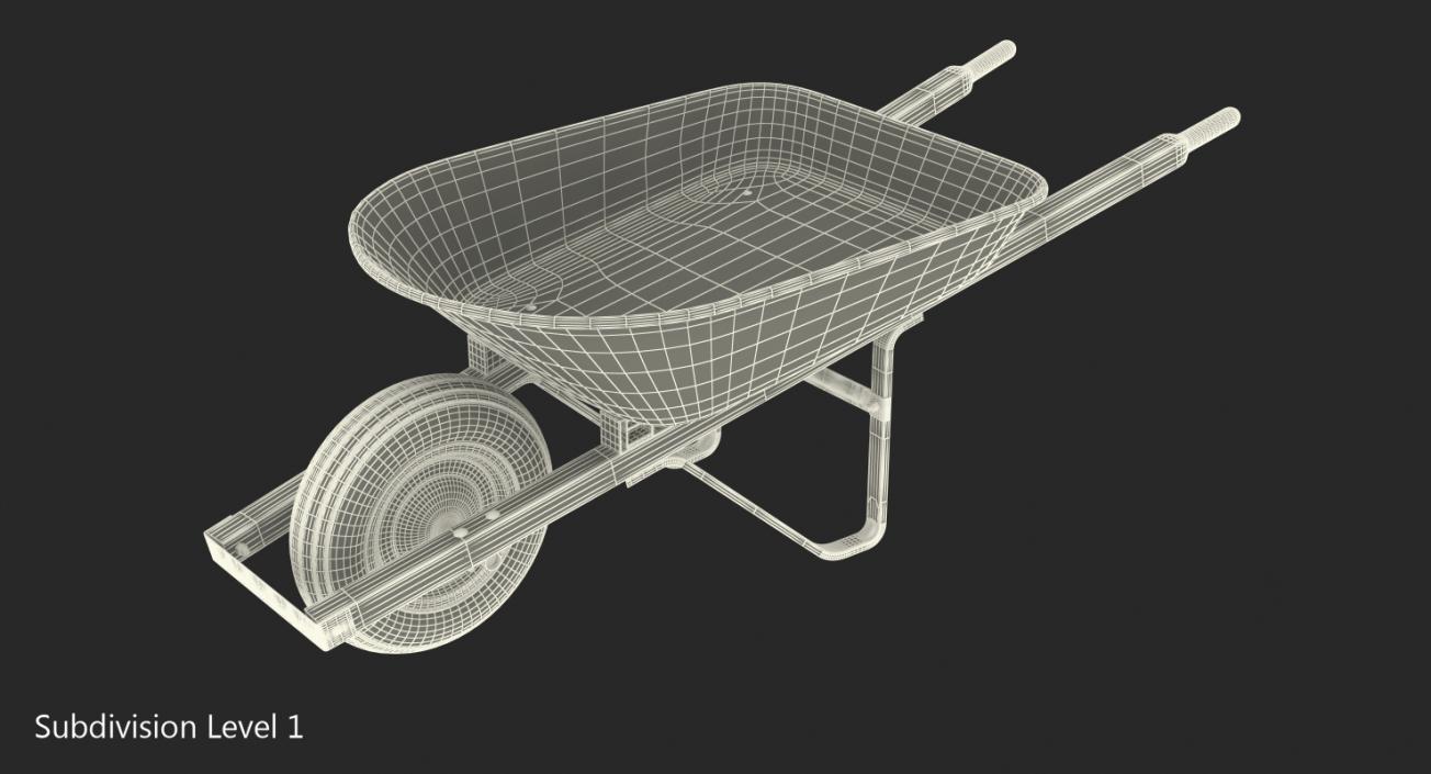 Garden Tool Wheelbarrow Red 3D