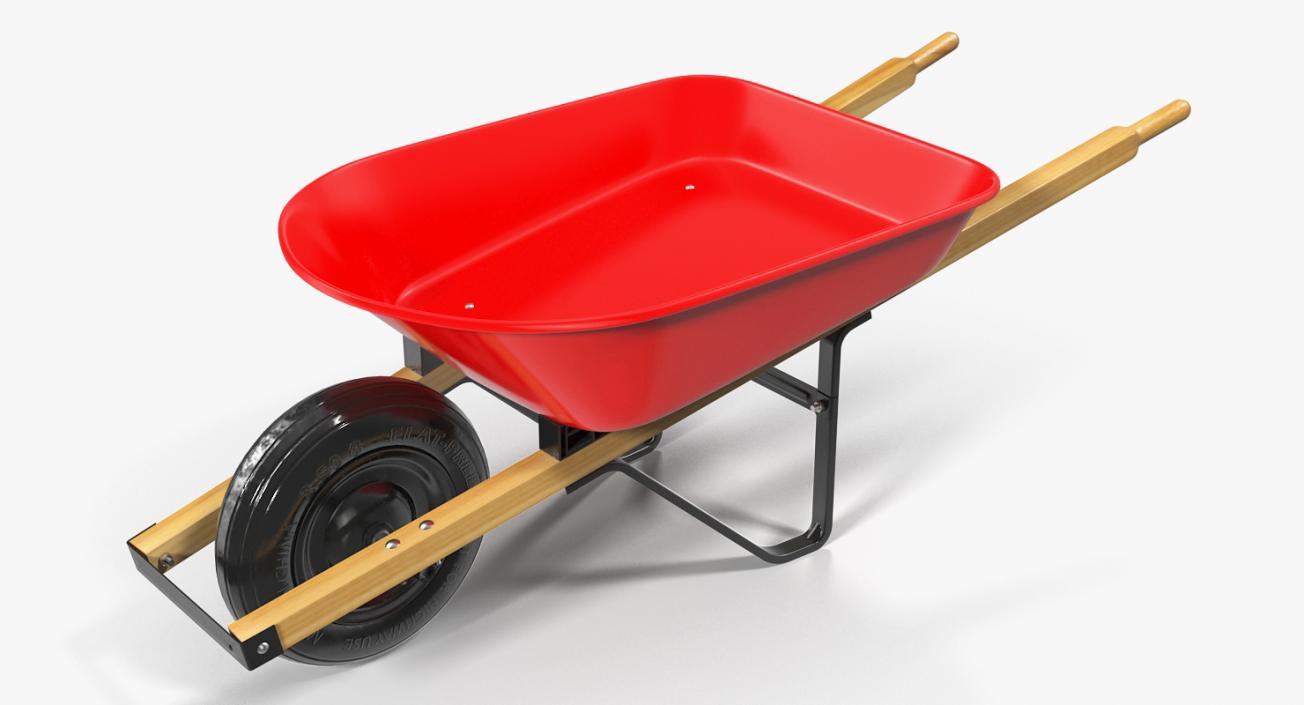 Garden Tool Wheelbarrow Red 3D