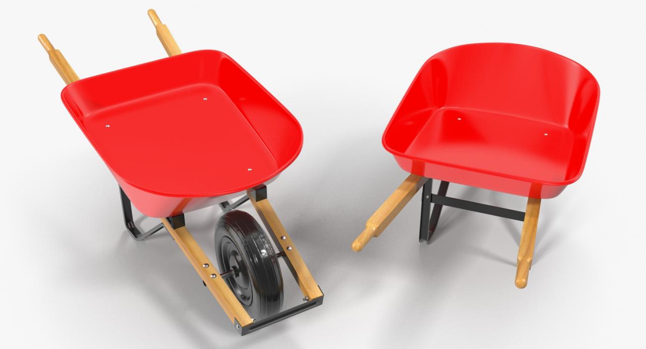 Garden Tool Wheelbarrow Red 3D