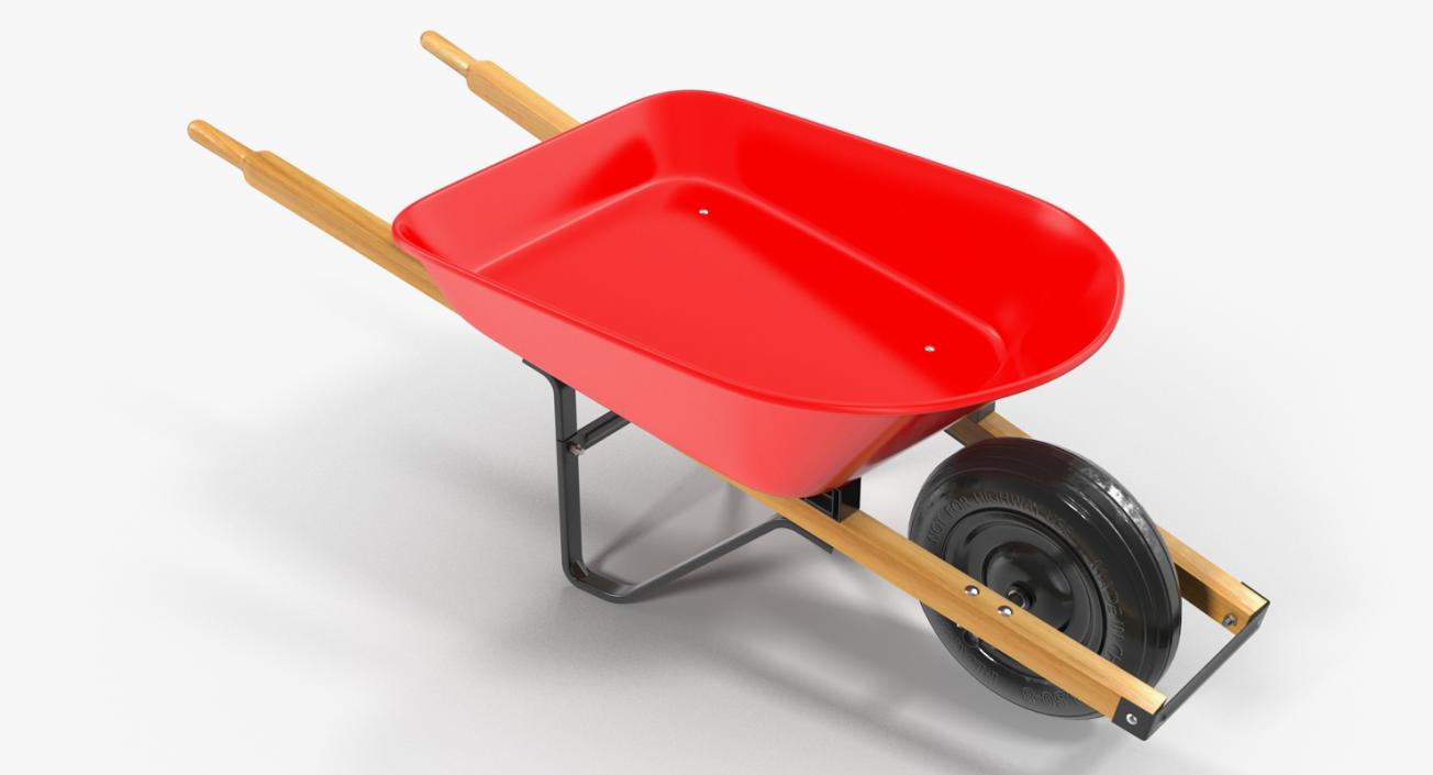 Garden Tool Wheelbarrow Red 3D