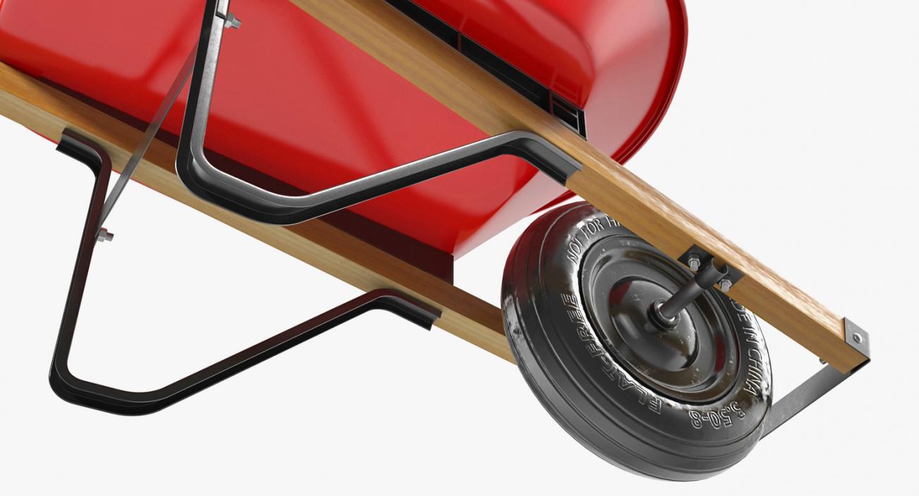 Garden Tool Wheelbarrow Red 3D