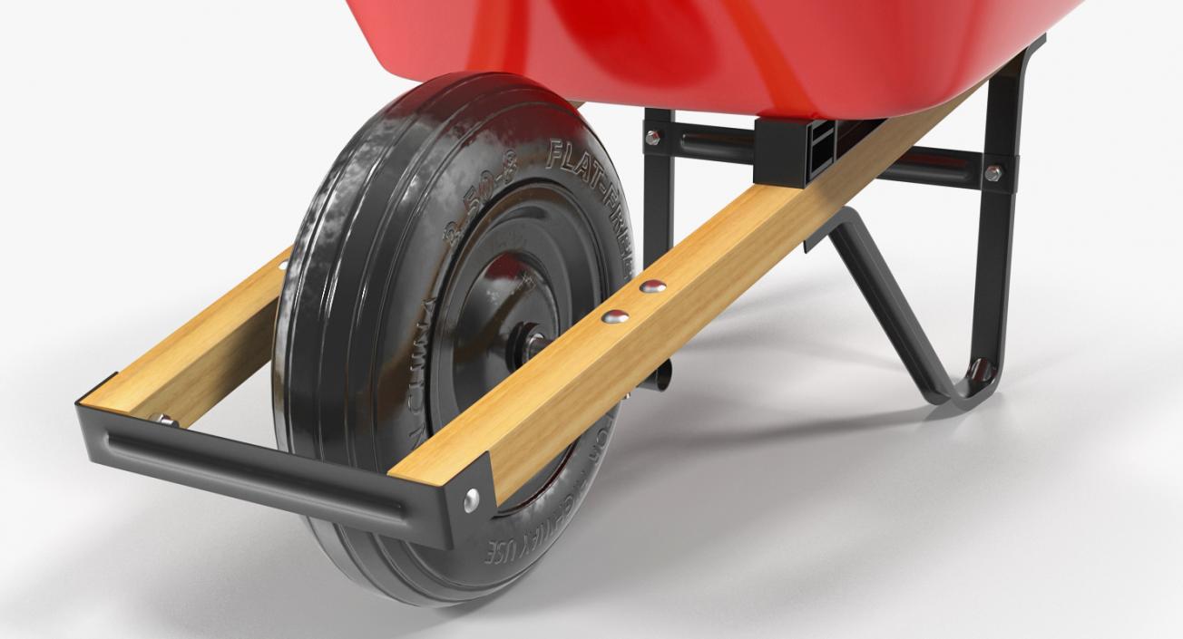 Garden Tool Wheelbarrow Red 3D