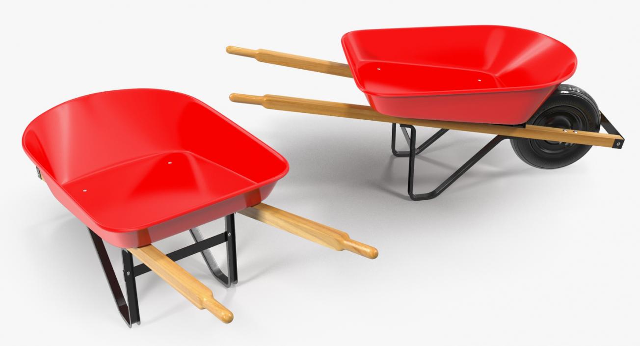 Garden Tool Wheelbarrow Red 3D