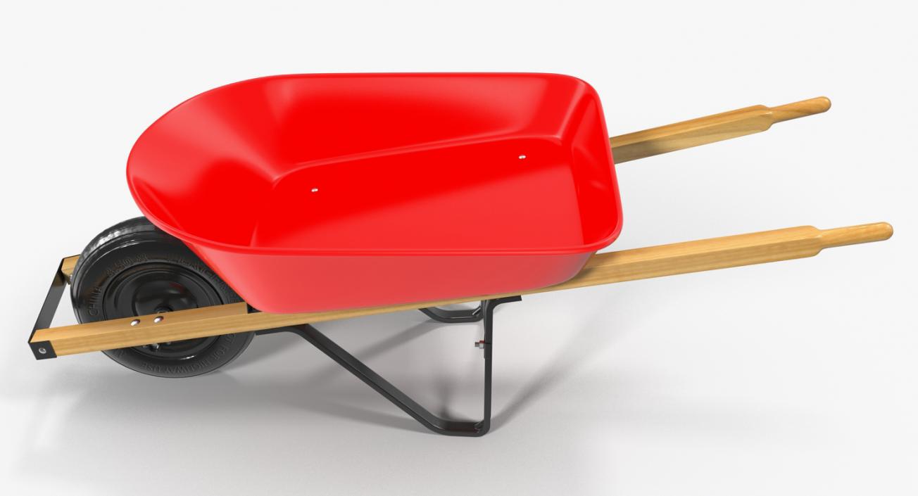 Garden Tool Wheelbarrow Red 3D