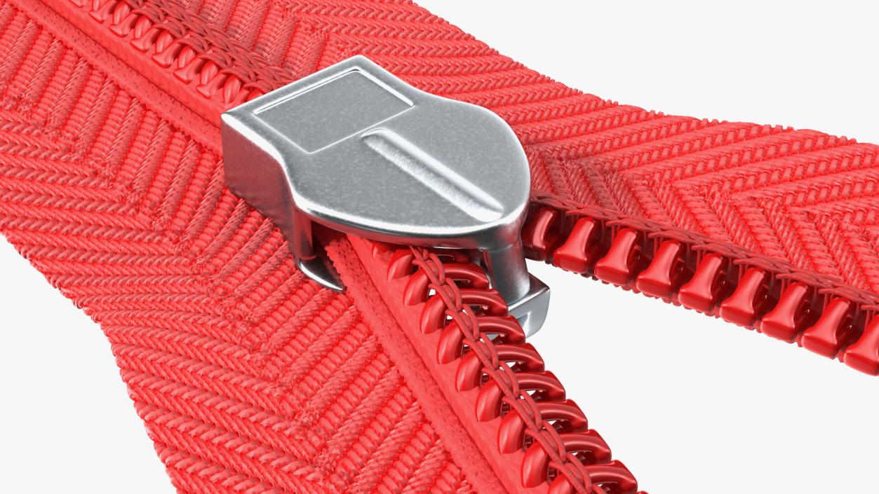 3D Nylon Invisible Zipper with Slider Red model