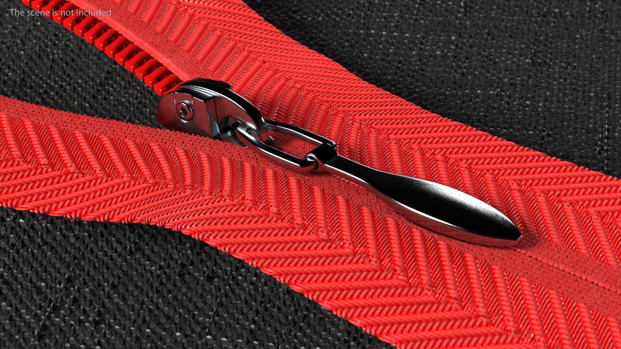 3D Nylon Invisible Zipper with Slider Red model