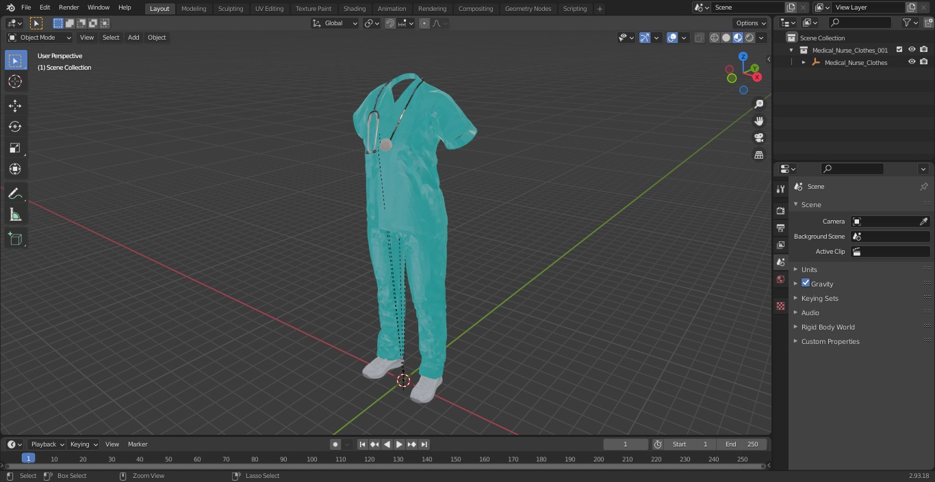 3D Medical Nurse Clothes