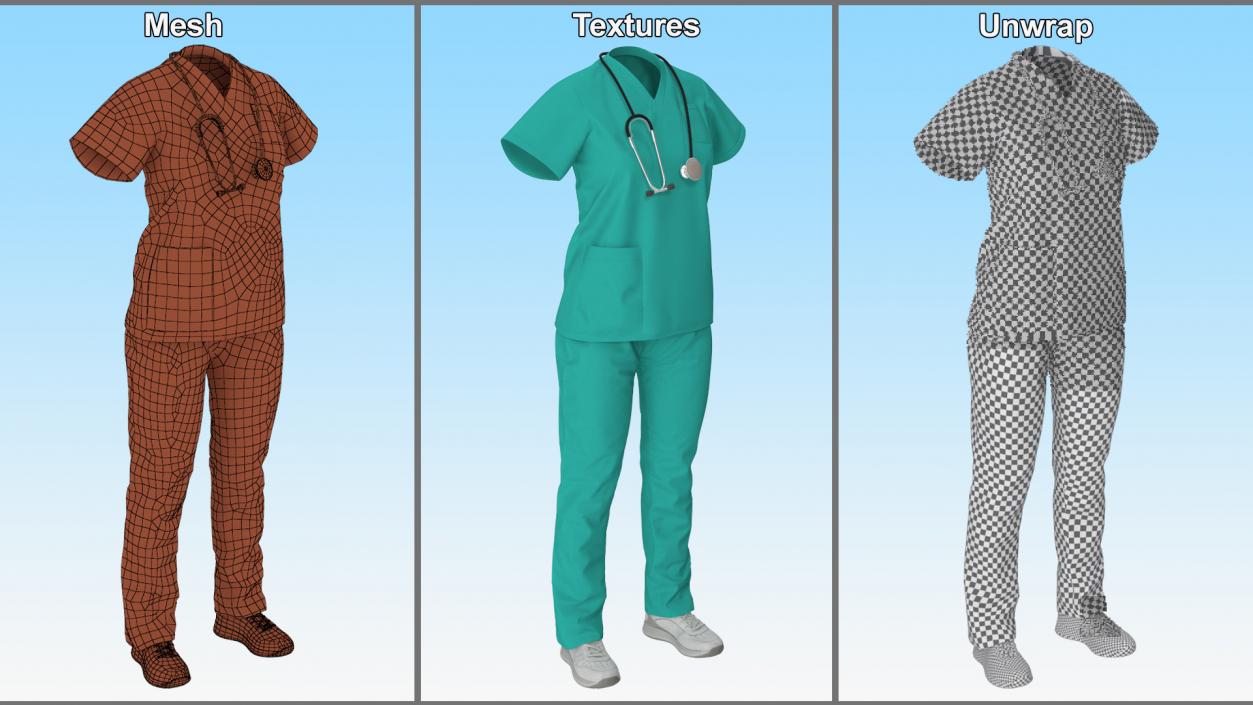 3D Medical Nurse Clothes