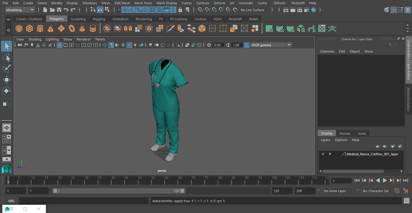 3D Medical Nurse Clothes