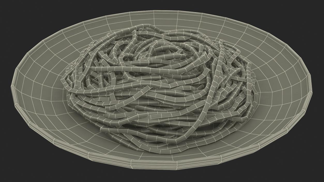 3D model Cooked Spaghetti on Plate