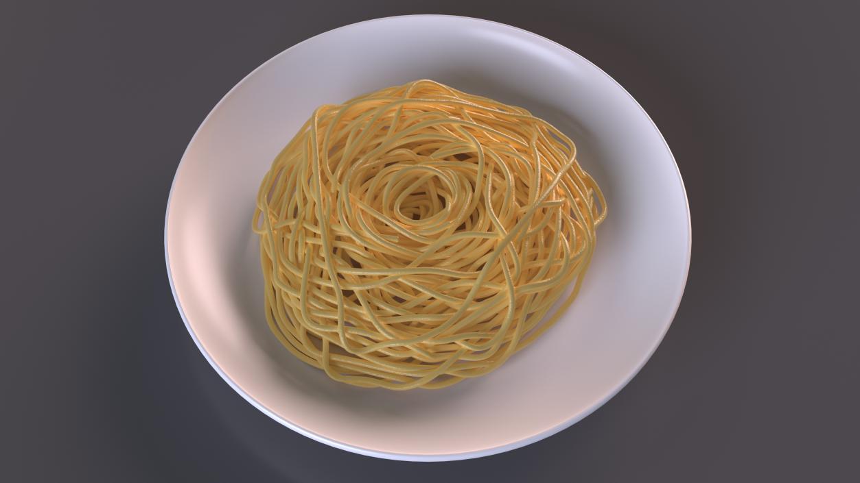 3D model Cooked Spaghetti on Plate