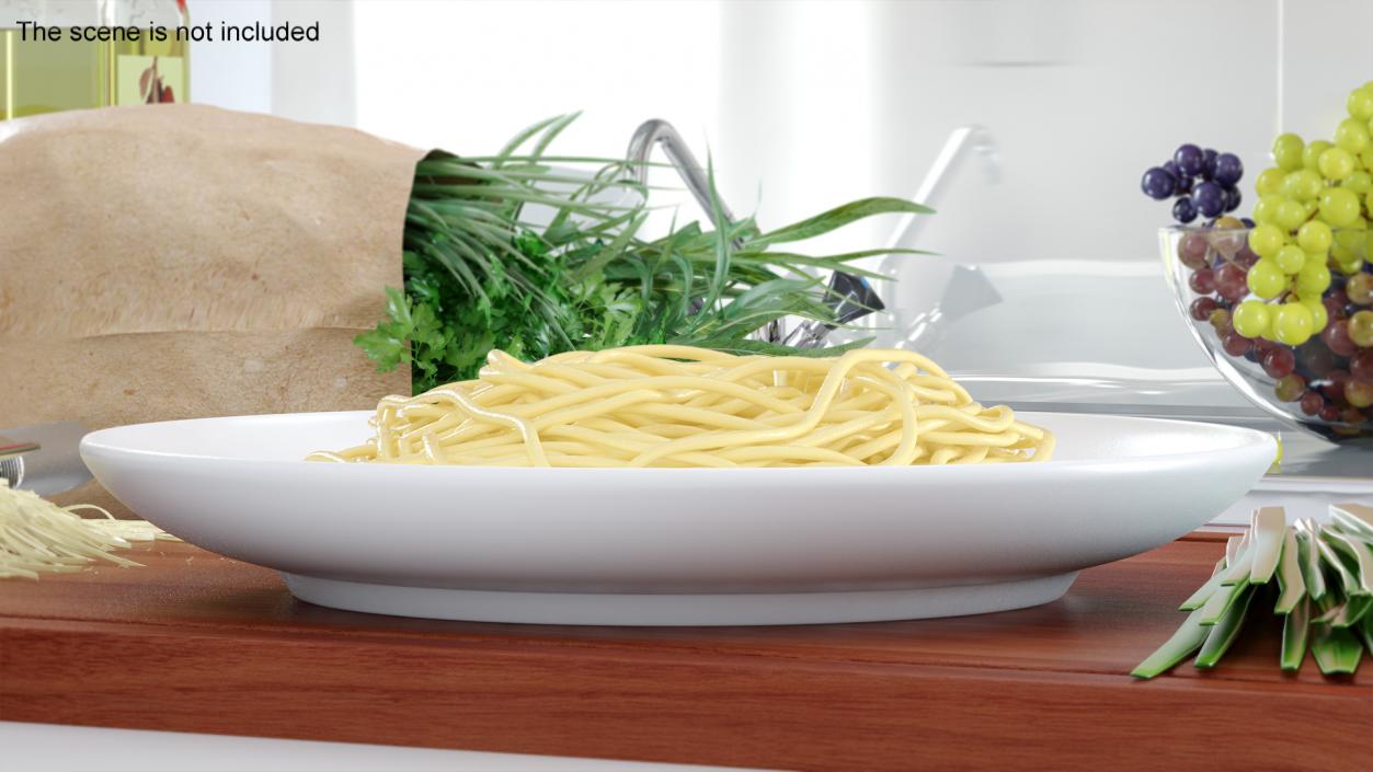 3D model Cooked Spaghetti on Plate