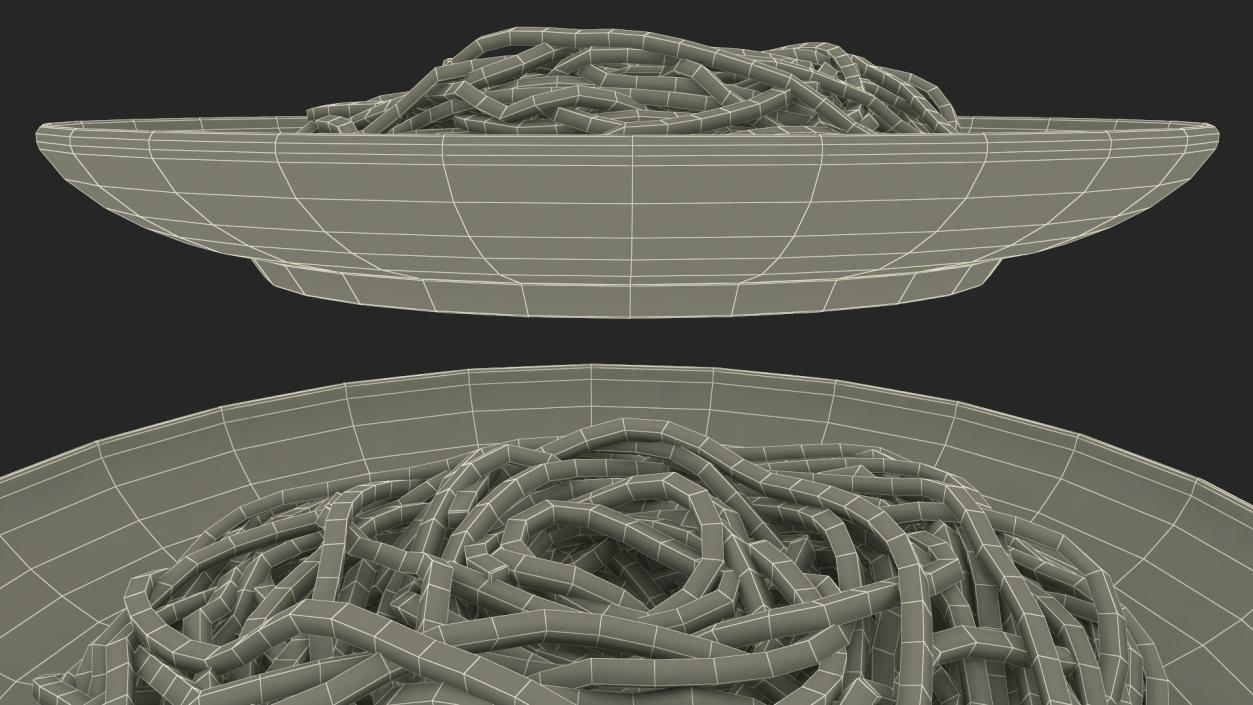 3D model Cooked Spaghetti on Plate