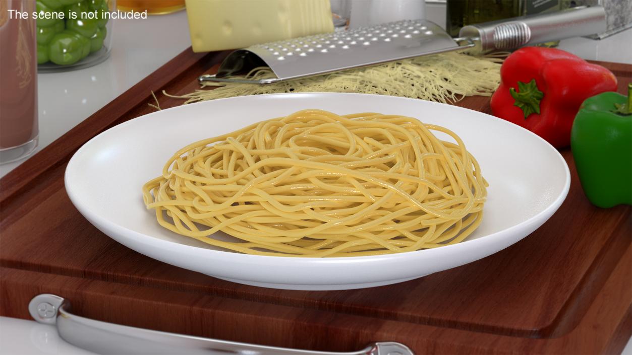 3D model Cooked Spaghetti on Plate